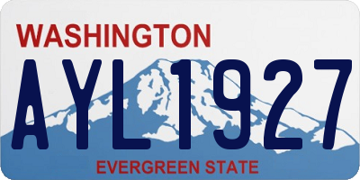 WA license plate AYL1927
