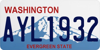 WA license plate AYL1932