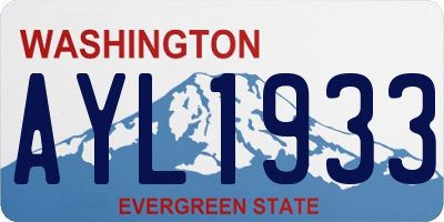 WA license plate AYL1933