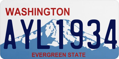 WA license plate AYL1934