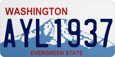 WA license plate AYL1937