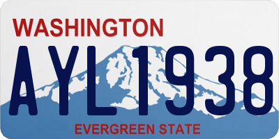 WA license plate AYL1938