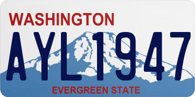 WA license plate AYL1947