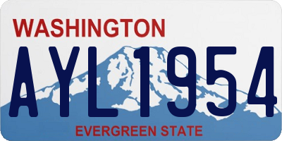 WA license plate AYL1954