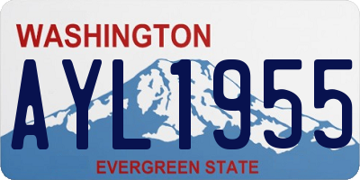WA license plate AYL1955