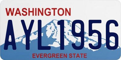 WA license plate AYL1956