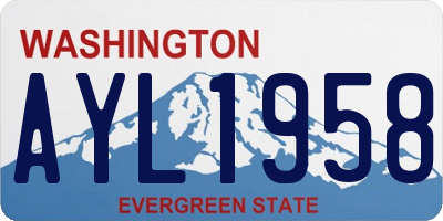 WA license plate AYL1958