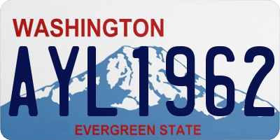 WA license plate AYL1962