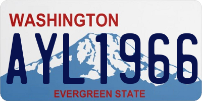 WA license plate AYL1966