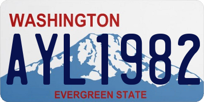 WA license plate AYL1982