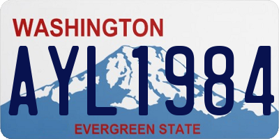 WA license plate AYL1984