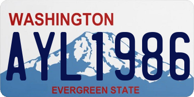 WA license plate AYL1986
