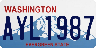 WA license plate AYL1987