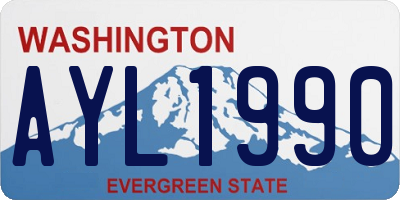 WA license plate AYL1990