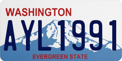 WA license plate AYL1991