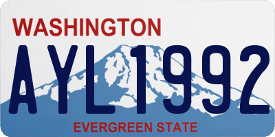 WA license plate AYL1992