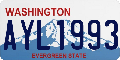 WA license plate AYL1993