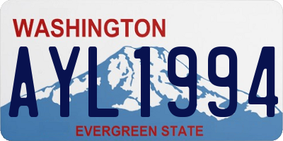 WA license plate AYL1994