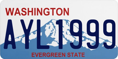 WA license plate AYL1999