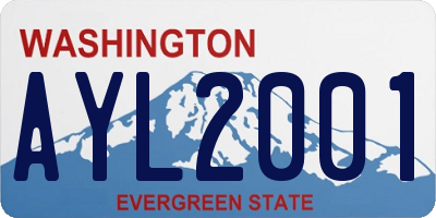 WA license plate AYL2001