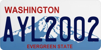 WA license plate AYL2002