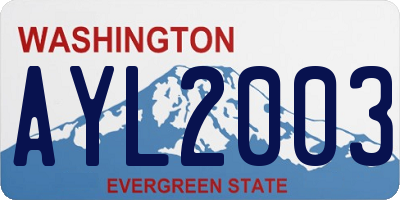 WA license plate AYL2003