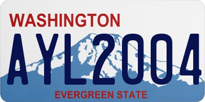 WA license plate AYL2004