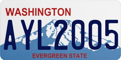 WA license plate AYL2005