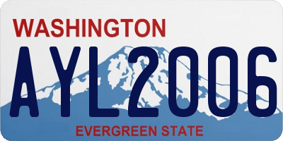 WA license plate AYL2006