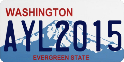 WA license plate AYL2015