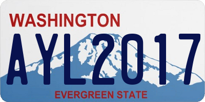 WA license plate AYL2017