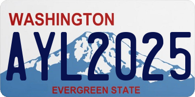 WA license plate AYL2025