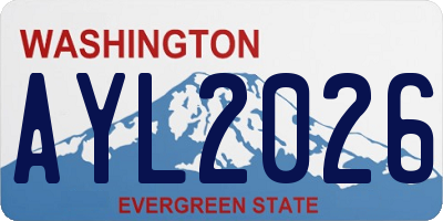 WA license plate AYL2026