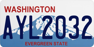 WA license plate AYL2032