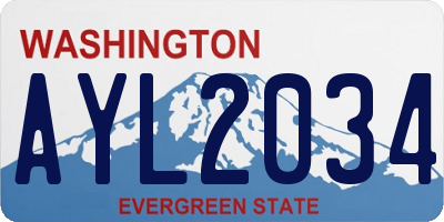 WA license plate AYL2034