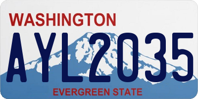 WA license plate AYL2035