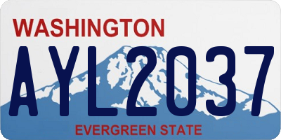 WA license plate AYL2037