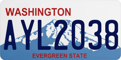 WA license plate AYL2038