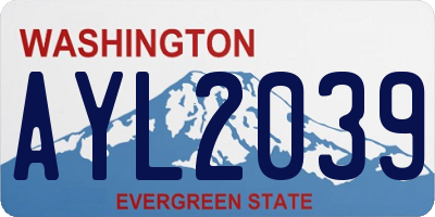 WA license plate AYL2039