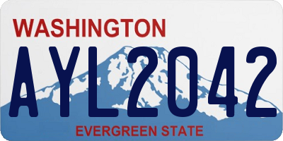 WA license plate AYL2042