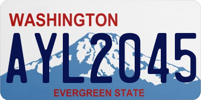 WA license plate AYL2045