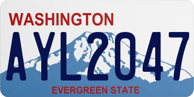 WA license plate AYL2047