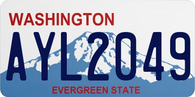 WA license plate AYL2049