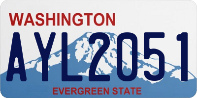 WA license plate AYL2051