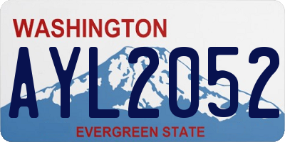 WA license plate AYL2052