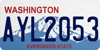 WA license plate AYL2053