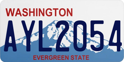 WA license plate AYL2054
