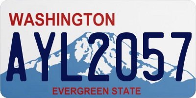 WA license plate AYL2057