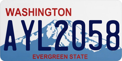 WA license plate AYL2058
