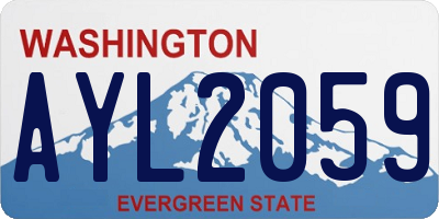 WA license plate AYL2059